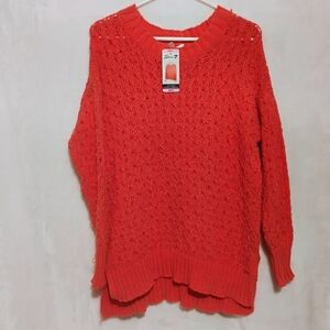 Seven7 Textured Coral Chenille Sweater Womens Small Pullover Long Sleeve NWT B